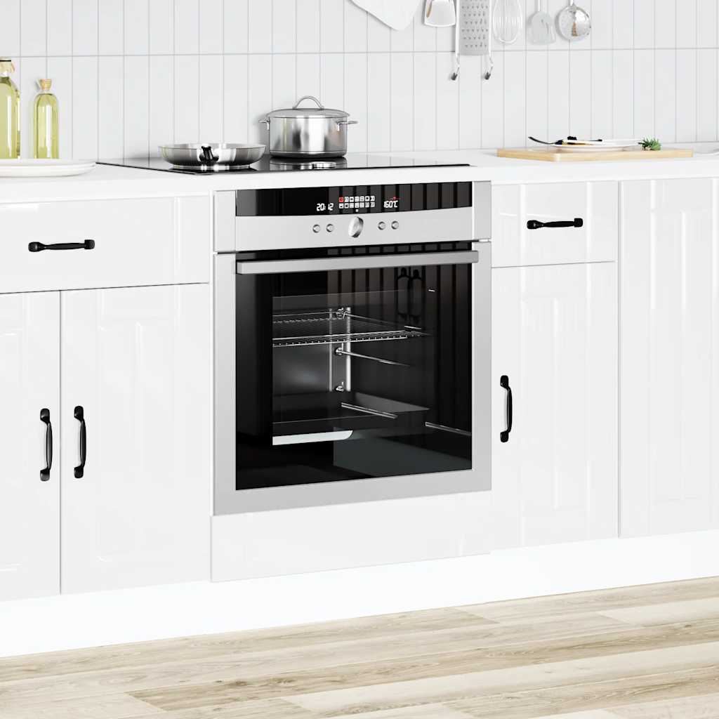 Oven Cabinet Lucca High Gloss White Engineered Wood