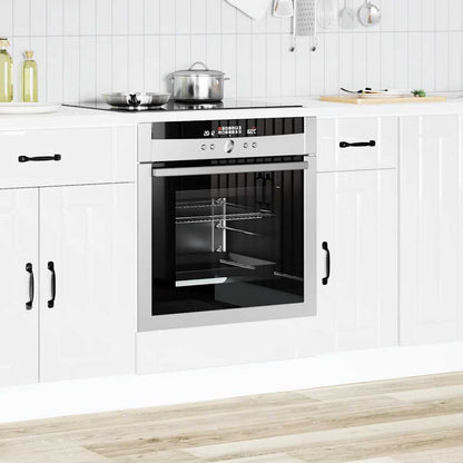 Oven Cabinet Lucca High Gloss White Engineered Wood
