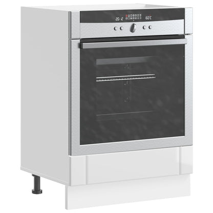 Oven Cabinet "Lucca" High Gloss White Engineered Wood