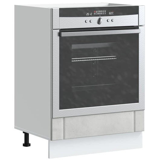 Oven Cabinet "Lucca" Concrete Grey Engineered Wood