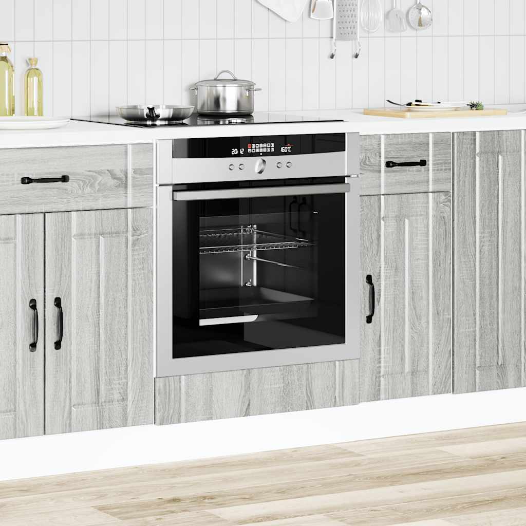 Oven Cabinet "Lucca" Grey Sonoma Engineered Wood