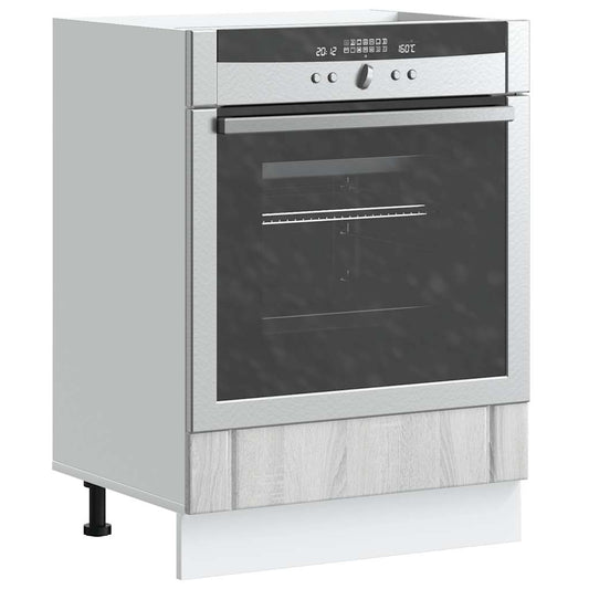 Oven Cabinet "Lucca" Grey Sonoma Engineered Wood