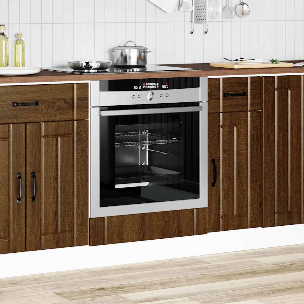 Oven Cabinet Lucca Brown Oak Engineered Wood