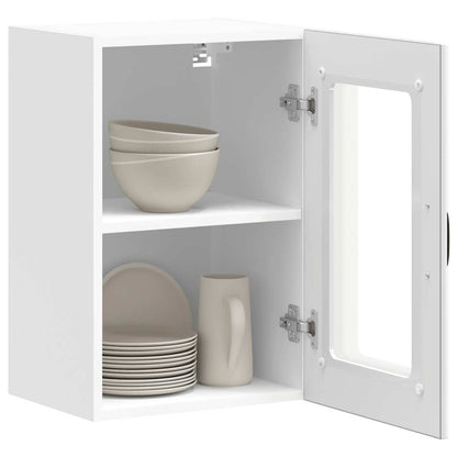 Kitchen Wall Cabinet with Glass Door Lucca White