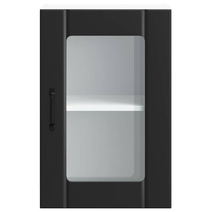 Kitchen Wall Cabinet with Glass Door "Lucca" Black