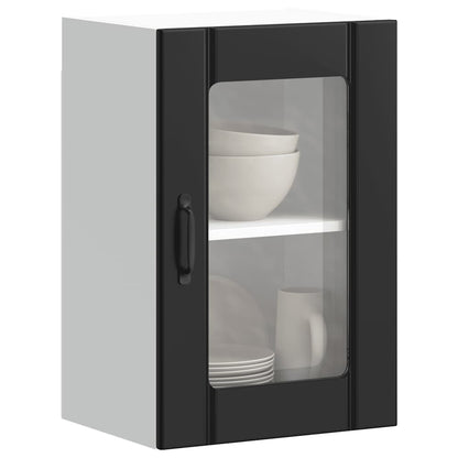 Kitchen Wall Cabinet with Glass Door "Lucca" Black
