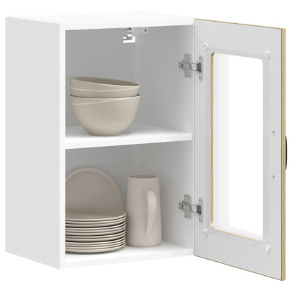 Kitchen Wall Cabinet with Glass Door Lucca Sonoma Oak