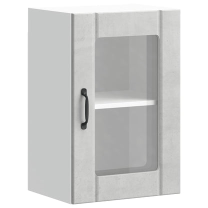 Kitchen Wall Cabinet with Glass Door "Lucca" Concrete Grey