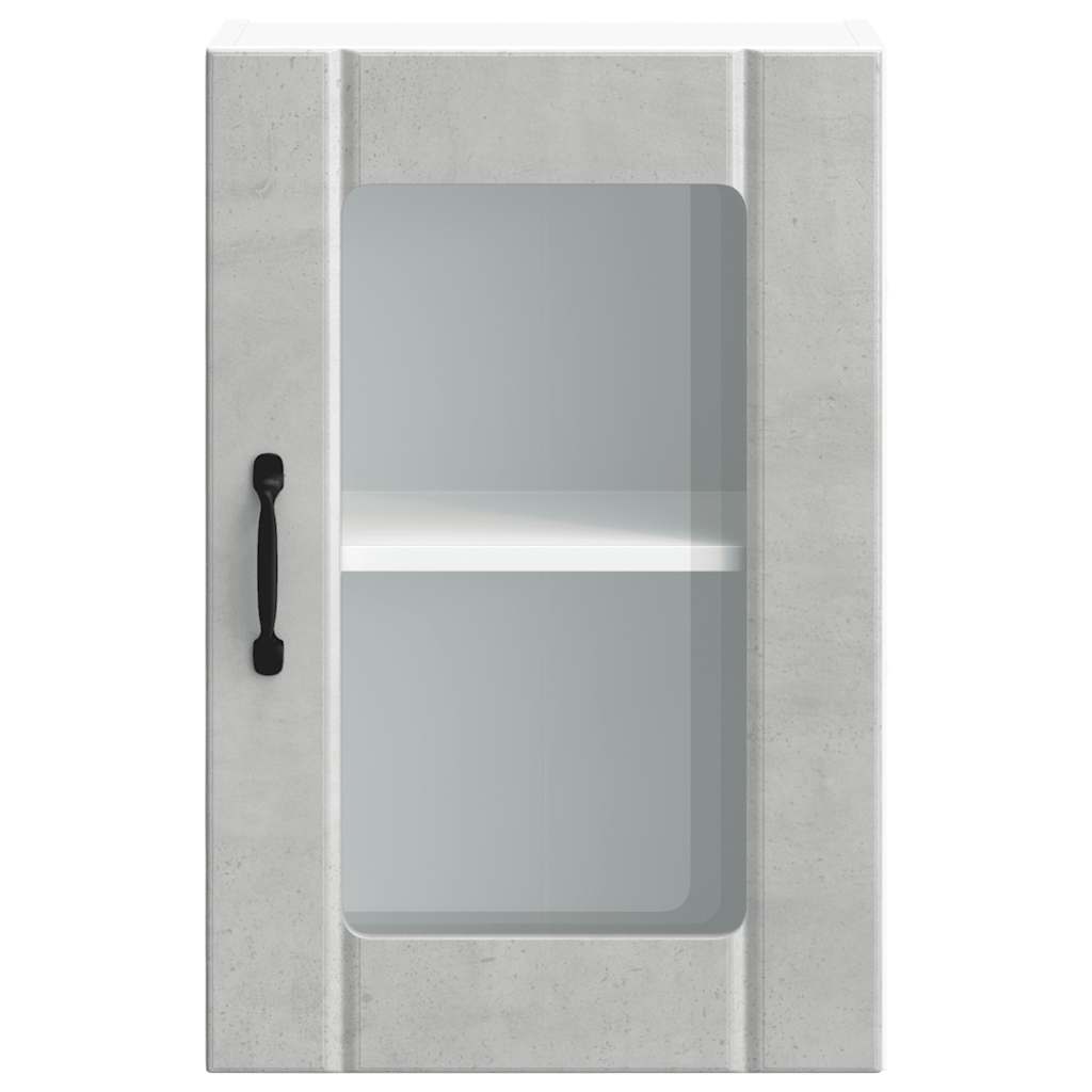 Kitchen Wall Cabinet with Glass Door "Lucca" Concrete Grey