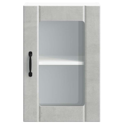 Kitchen Wall Cabinet with Glass Door "Lucca" Concrete Grey