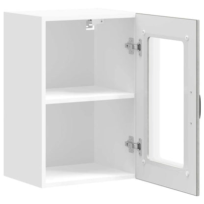 Kitchen Wall Cabinet with Glass Door "Lucca" Concrete Grey