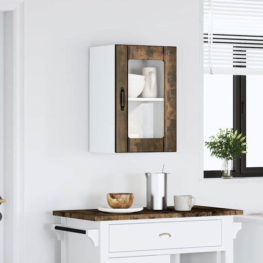 Kitchen Wall Cabinet with Glass Door "Lucca" Smoked Oak