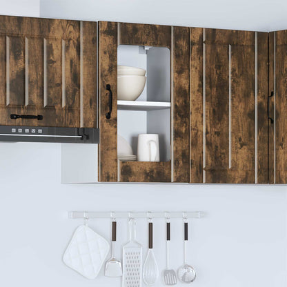 Kitchen Wall Cabinet with Glass Door "Lucca" Smoked Oak
