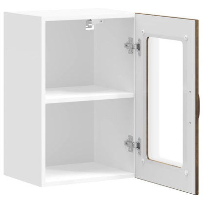 Kitchen Wall Cabinet with Glass Door "Lucca" Smoked Oak