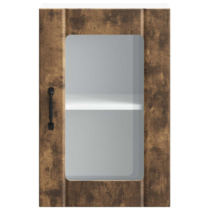 Kitchen Wall Cabinet with Glass Door "Lucca" Smoked Oak