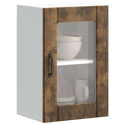 Kitchen Wall Cabinet with Glass Door "Lucca" Smoked Oak