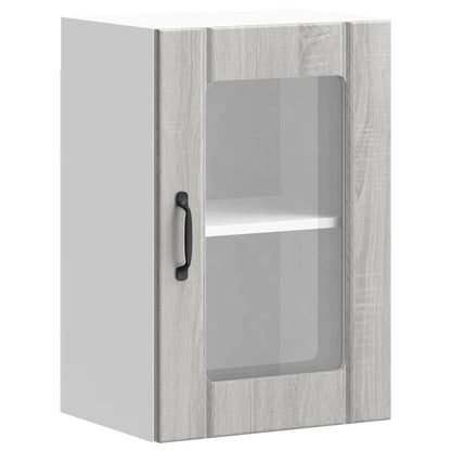 Kitchen Wall Cabinet with Glass Door "Lucca" Grey Sonoma