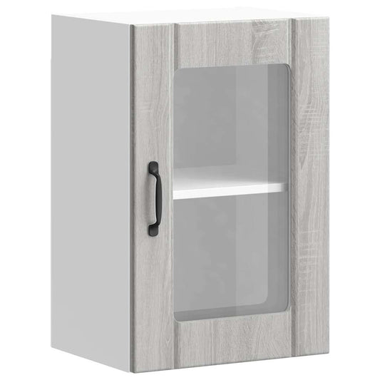 Kitchen Wall Cabinet with Glass Door "Lucca" Grey Sonoma