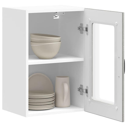 Kitchen Wall Cabinet with Glass Door Lucca Grey Sonoma