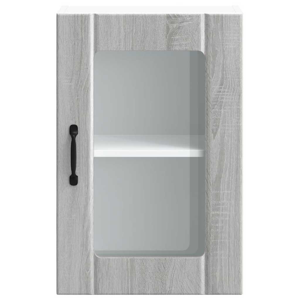 Kitchen Wall Cabinet with Glass Door "Lucca" Grey Sonoma