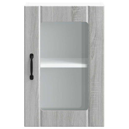 Kitchen Wall Cabinet with Glass Door "Lucca" Grey Sonoma