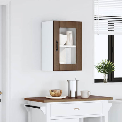 Kitchen Wall Cabinet with Glass Door "Lucca" Brown Oak