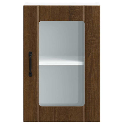 Kitchen Wall Cabinet with Glass Door "Lucca" Brown Oak