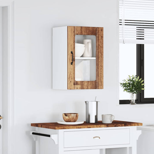 Kitchen Wall Cabinet with Glass Door "Lucca" Old Wood
