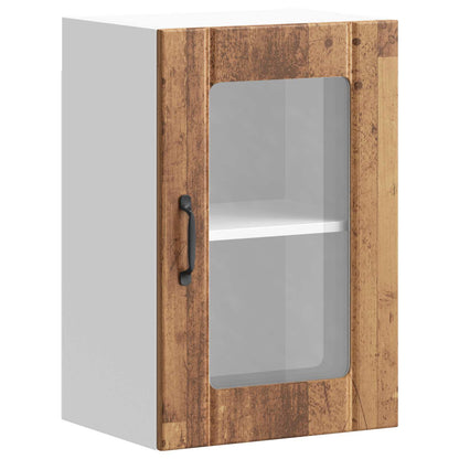 Kitchen Wall Cabinet with Glass Door "Lucca" Old Wood