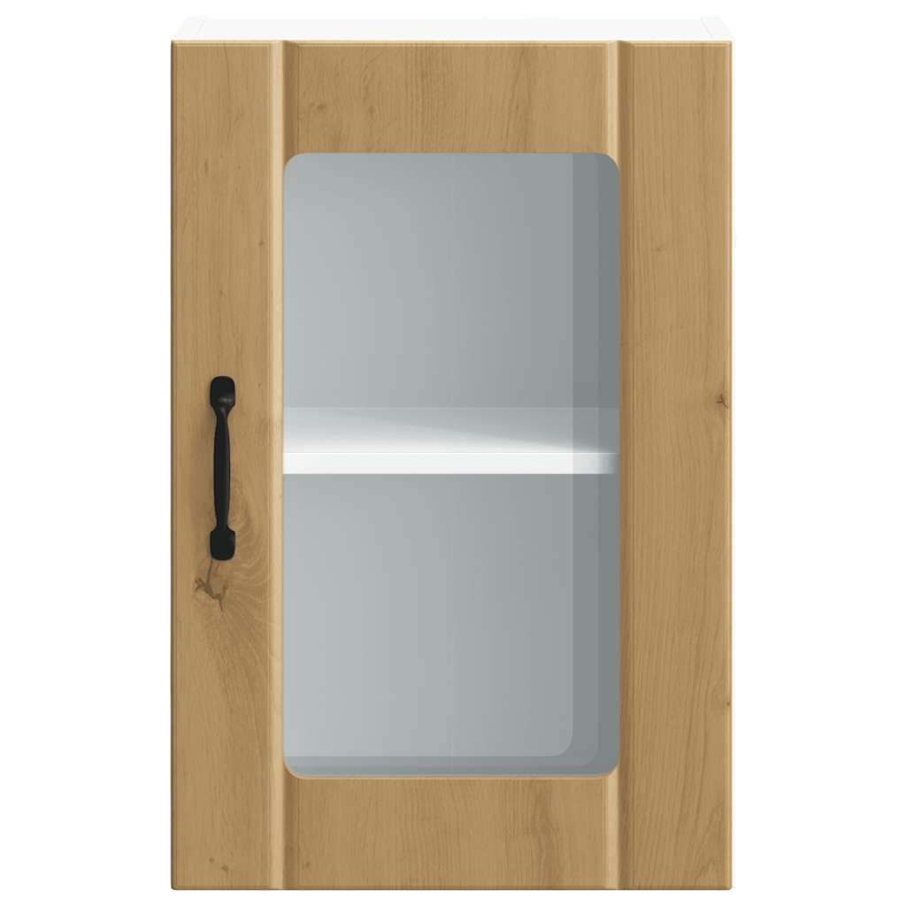 Kitchen Wall Cabinet with Glass Door "Lucca" Artisan Oak