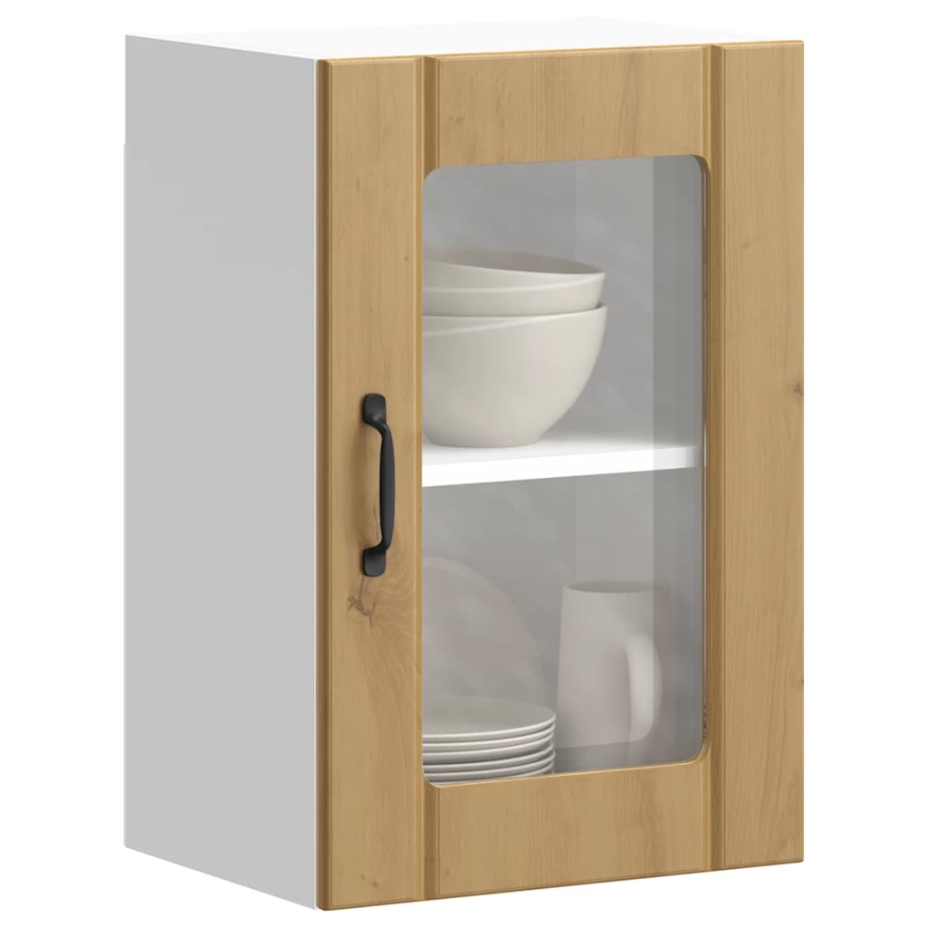 Kitchen Wall Cabinet with Glass Door "Lucca" Artisan Oak