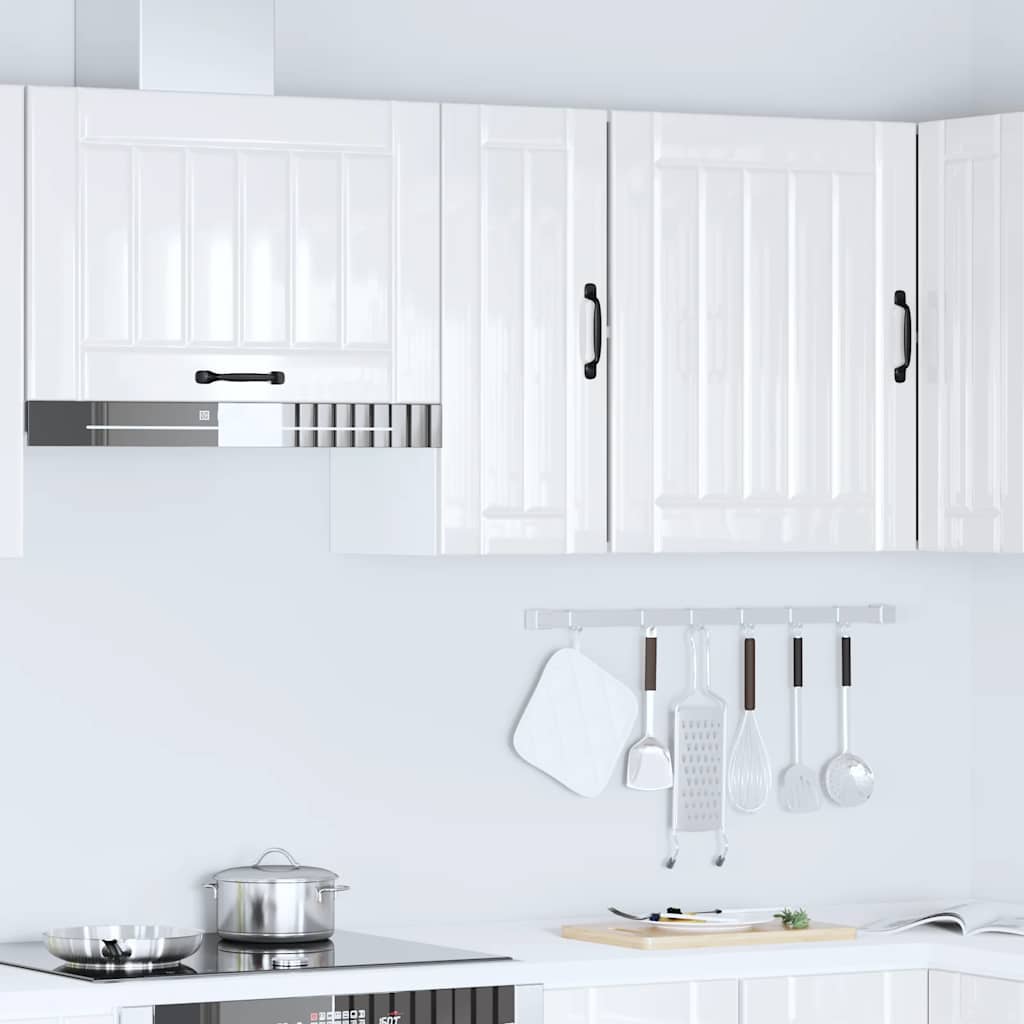 Kitchen Wall Cabinet "Lucca" High Gloss White Engineered Wood