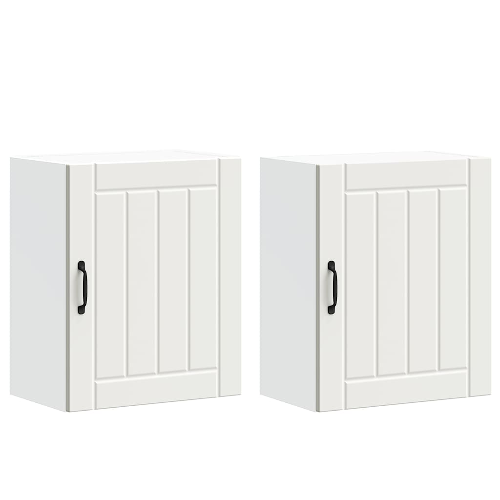 Kitchen Wall Cabinets 2 pcs Lucca White Engineered Wood