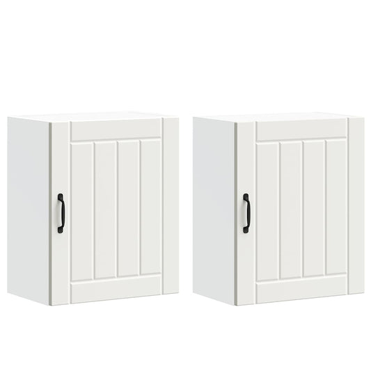 Kitchen Wall Cabinets 2 pcs Lucca White Engineered Wood