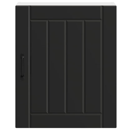 Kitchen Wall Cabinet "Lucca" Black Engineered Wood