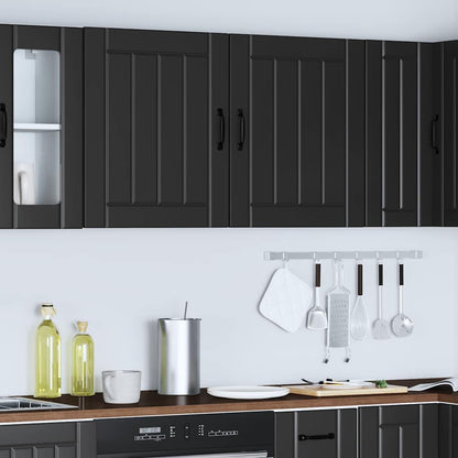 Kitchen Wall Cabinets 2 pcs Lucca Black Engineered Wood