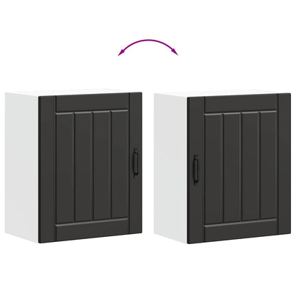 Kitchen Wall Cabinets 2 pcs Lucca Black Engineered Wood