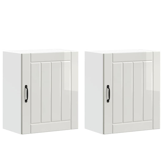 Kitchen Wall Cabinets 2 pcs "Lucca" High Gloss White
