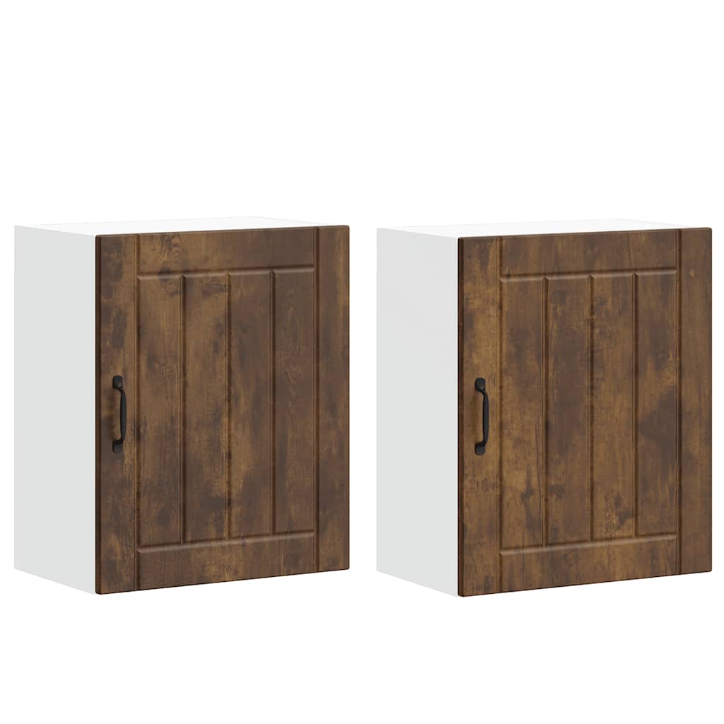 Kitchen Wall Cabinets 2 pcs Lucca Smoked Oak Engineered Wood