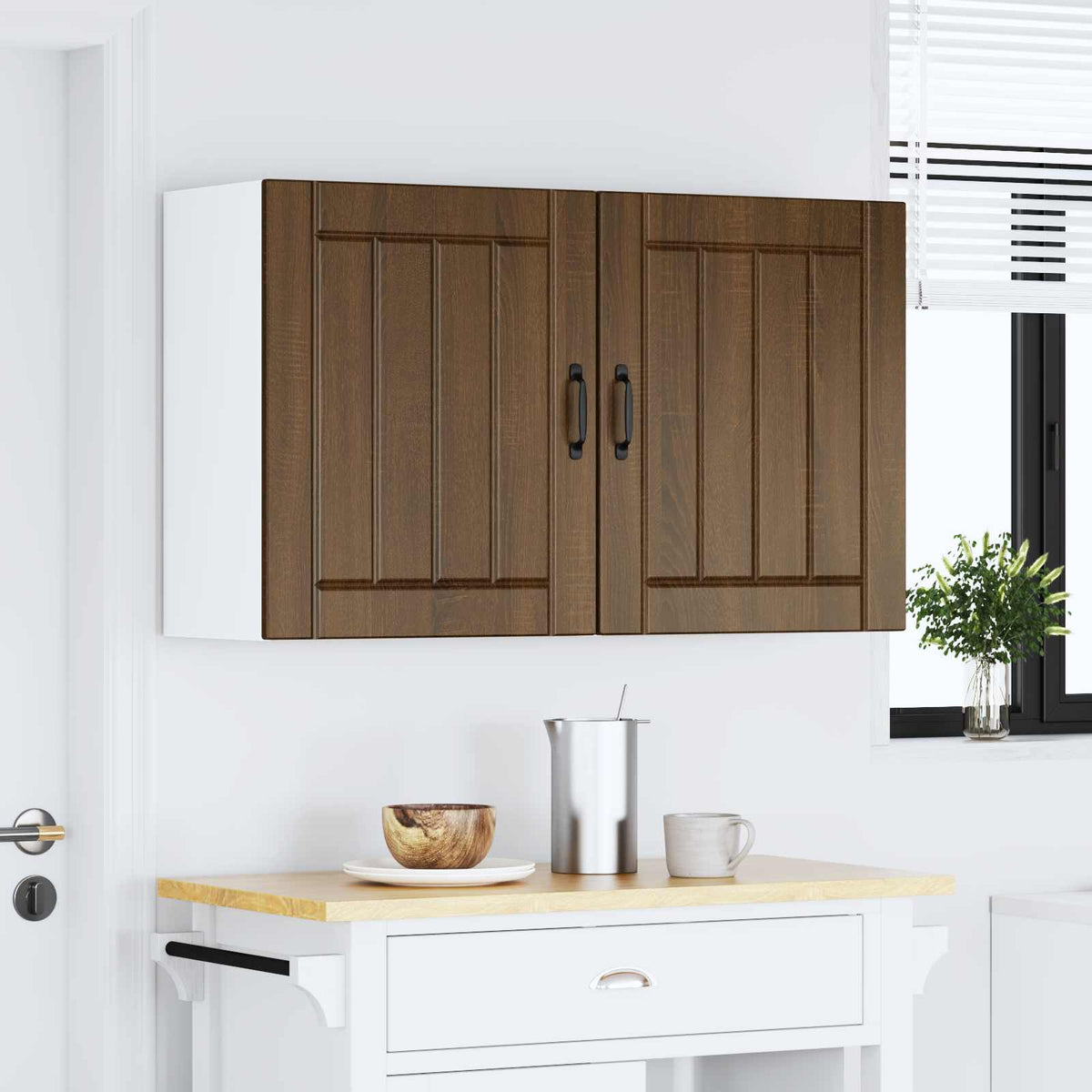 Kitchen Wall Cabinets 2 pcs Lucca Brown Oak Engineered Wood