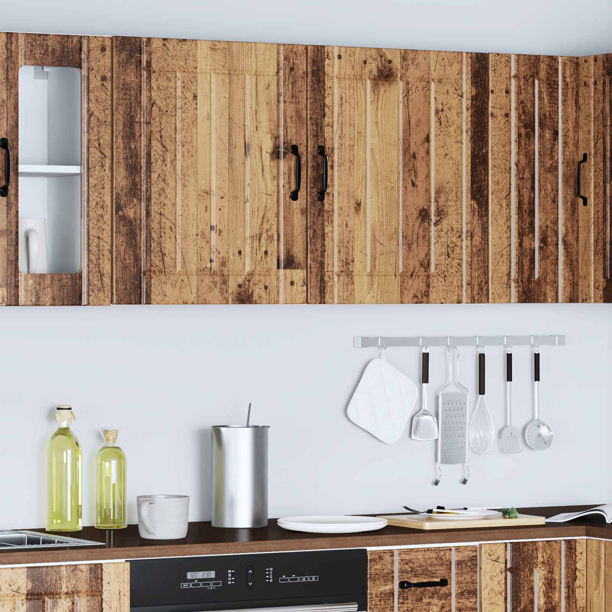 Kitchen Wall Cabinets 2 pcs Lucca Old Wood Engineered Wood