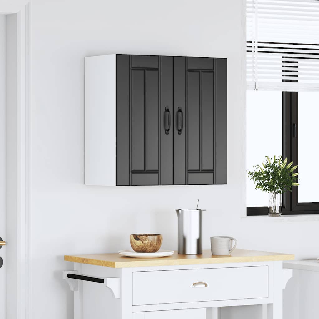 Kitchen Wall Cabinet "Lucca" Black Engineered Wood