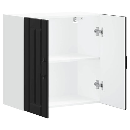 Kitchen Wall Cabinet "Lucca" Black Engineered Wood