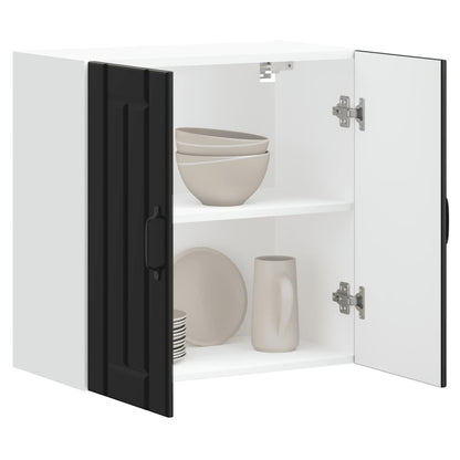 Kitchen Wall Cabinet "Lucca" Black Engineered Wood