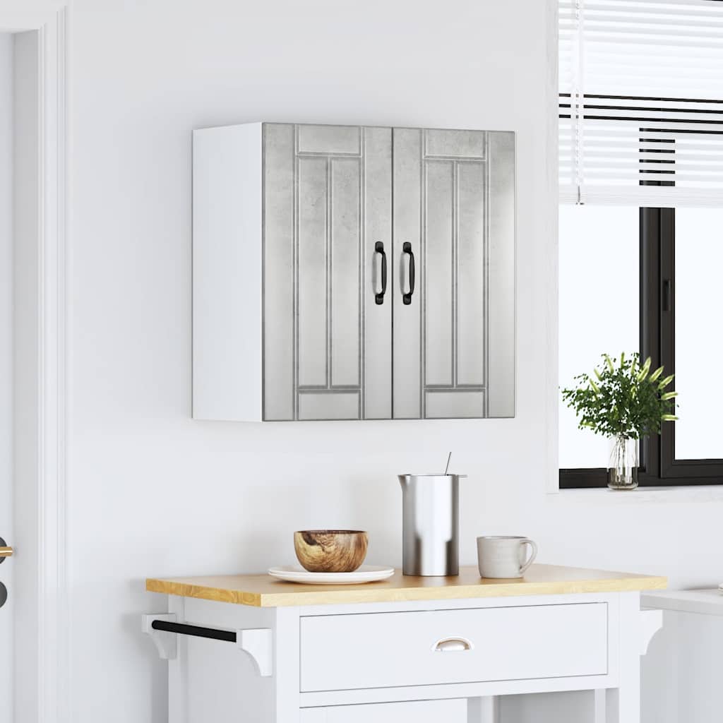 Kitchen Wall Cabinet "Lucca" Concrete Grey Engineered Wood