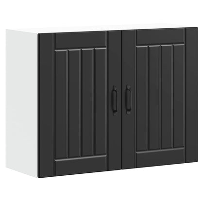 Kitchen Wall Cabinet "Lucca" Black Engineered Wood