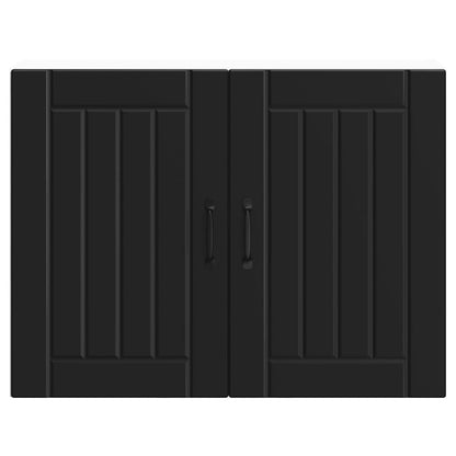 Kitchen Wall Cabinet "Lucca" Black Engineered Wood