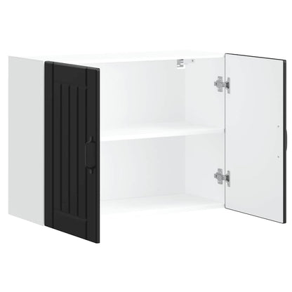 Kitchen Wall Cabinet "Lucca" Black Engineered Wood