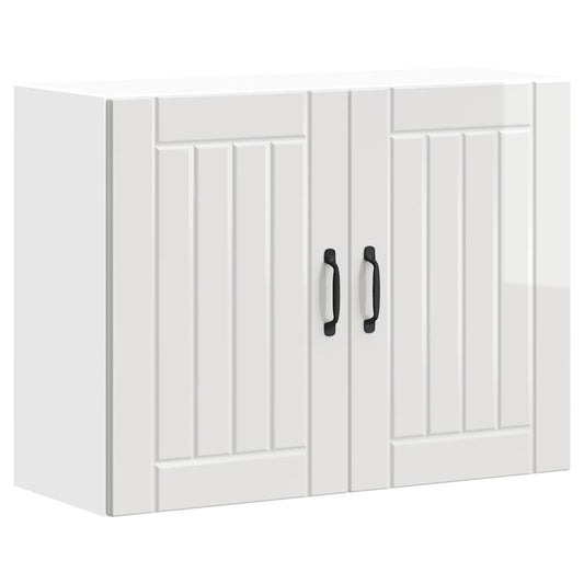Kitchen Wall Cabinet "Lucca" High Gloss White Engineered Wood