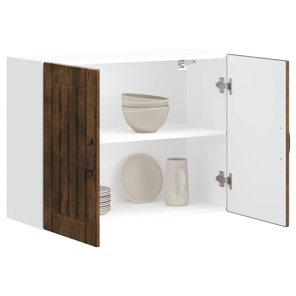 Kitchen Wall Cabinet "Lucca" Smoked Oak Engineered Wood